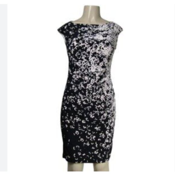 Chaps Jersey Dress Ruching Silhouette Classic Chic - Picture 4 of 16